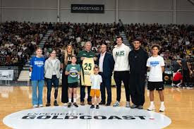 Basketball Australia and Ford Dealer Network extend partnership Boomers Jack White and Xavier Cooks with Basketball Australia Chief Executive Officer Matt Scriven